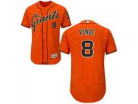 MLB San Francisco Giants #8 Hunter Pence Men Orange Authentic Flexbase Collection Jersey
