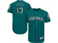 MLB Seattle Mariners #13 Nathan Karns Men Teal Green Authentic Flexbase Collection Jersey