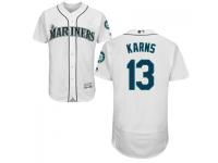 MLB Seattle Mariners #13 Nathan Karns Men White Authentic Flexbase Collection Jersey