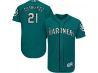 MLB Seattle Mariners #21 Franklin Gutierrez Men Teal Green Authentic Flexbase Collection Jersey