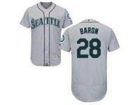MLB Seattle Mariners #28 Steven Baron Men Grey Authentic Flexbase Collection Jersey