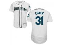 MLB Seattle Mariners #31 Steve Cishek Men White Authentic Flexbase Collection Jersey