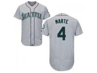 MLB Seattle Mariners #4 Ketel Marte Men Grey Authentic Flexbase Collection Jersey