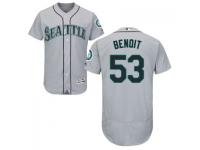 MLB Seattle Mariners #53 Joaquin Benoit Men Grey Authentic Flexbase Collection Jersey