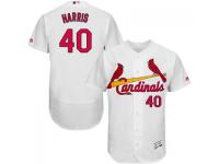 MLB St. Louis Cardinals #40 Mitch Harris Men White Authentic Flexbase Collection Jersey