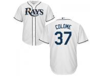 MLB Tampa Bay Rays #37 Alex Colome Men White Cool Base Jersey