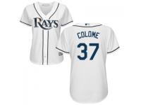 MLB Tampa Bay Rays #37 Alex Colome Women White Cool Base Jersey