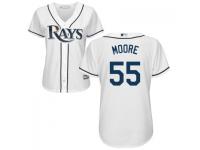 MLB Tampa Bay Rays #55 Matt Moore Women White Cool Base Jersey