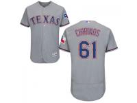 MLB Texas Rangers #61 Robinson Chirinos Men Grey Authentic Flexbase Collection Jersey