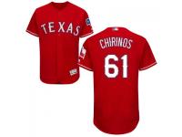 MLB Texas Rangers #61 Robinson Chirinos Men Red Authentic Flexbase Collection Jersey