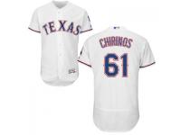MLB Texas Rangers #61 Robinson Chirinos Men White Authentic Flexbase Collection Jersey