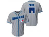 MLB Toronto Blue Jays #14 David Price Men Fashion Cool Base Grey Jerseys
