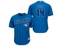 MLB Toronto Blue Jays #14 David Price Men Fashion Cool Base Light Blue Jerseys