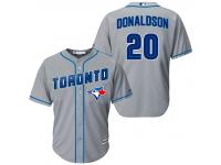 MLB Toronto Blue Jays #20 Josh Donaldson Men Fashion Cool Base Grey Jerseys