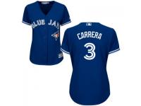MLB Toronto Blue Jays #3 Ezequiel Carrera Women Royal Blue Cool Base Jersey