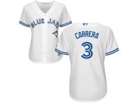 MLB Toronto Blue Jays #3 Ezequiel Carrera Women White Cool Base Jersey