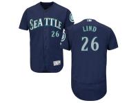 Navy Blue Adam Lind Men #26 Majestic MLB Seattle Mariners Flexbase Collection Jersey