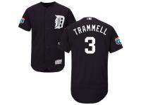 Navy Blue Alan Trammell Men #3 Majestic MLB Detroit Tigers Flexbase Collection Jersey