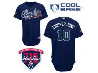 Navy Blue Chipper Jones Men #10 Majestic MLB Atlanta Braves Cool Base Alternate Jersey