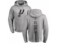 NBA Men Nike San Antonio Spurs #21 Tim Duncan Ash Backer Pullover Hoodie