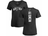 NBA Women Nike San Antonio Spurs #21 Tim Duncan Black Backer T-Shirt