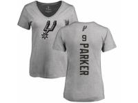 NBA Women Nike San Antonio Spurs #9 Tony Parker Ash Backer T-Shirt