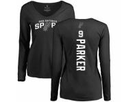 NBA Women Nike San Antonio Spurs #9 Tony Parker Black Backer Long Sleeve T-Shirt