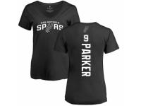 NBA Women Nike San Antonio Spurs #9 Tony Parker Black Backer T-Shirt