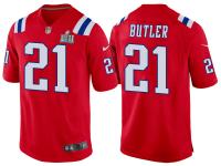 NEW ENGLAND PATRIOTS #21 MALCOLM BUTLER RED SUPER BOWL LII BOUND GAME JERSEY
