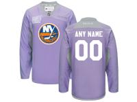 New York Islanders Reebok Custom 2016 Hockey Fights Cancer Practice Jersey - Purple