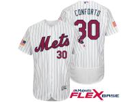 New York Mets #30 Michael Conforto White Stars & Stripes 2016 Independence Day Flex Base Jersey
