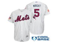 New York Mets #5 David Wright White Stars & Stripes 2016 Independence Day Cool Base Jersey