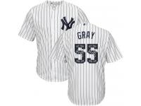 New York Yankees #55 Men Sonny Gray White-Navy Team Logo Fashion Cool Base Jersey