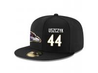 NFL Baltimore Ravens #44 Kyle Juszczyk Snapback Adjustable Player Hat - BlackWhite