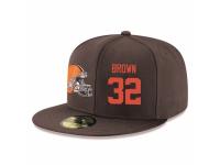 NFL Cleveland Browns #32 Jim Brown Snapback Adjustable Player Hat - Brown Orange