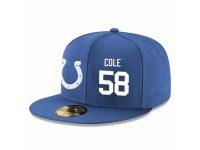NFL Indianapolis Colts #58 Trent Cole Snapback Adjustable Player Hat - Royal Blue White