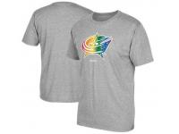 NFL Men's Columbus Blue Jackets Reebok Rainbow Pride T-Shirt - Gray