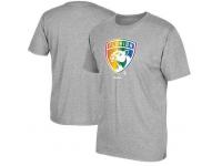 NFL Men's Florida Panthers Reebok Rainbow Pride T-Shirt - Gray
