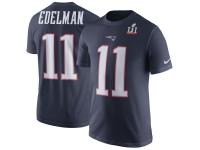 NFL Men's New England Patriots #11 Julian Edelman Super Bowl LI Nike Navy Blue T-Shirt