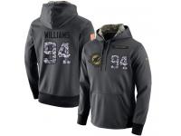 NFL Men's Nike Miami Dolphins #94 Mario Williams Stitched Black Anthracite Salute to Service Player Performance Hoodie