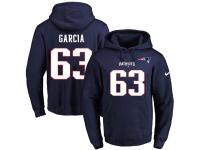 NFL Men's Nike New England Patriots #63 Antonio Garcia Navy Blue Name & Number Pullover Hoodie