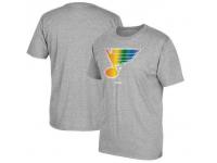 NFL Men's St. Louis Blues Reebok Rainbow Pride T-Shirt - Gray