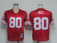 NFL Mitchell And Ness San Francisco 49ers #80 Jerry Rice Men Throwback Red Jerseys