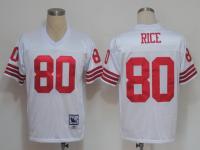 NFL Mitchell And Ness San Francisco 49ers #80 Jerry Rice Men Throwback White Jerseys
