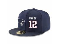 NFL New England Patriots #12 Tom Brady Snapback Adjustable Player Hat - Navy White