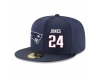 NFL New England Patriots #24 Cyrus Jones Snapback Adjustable Player Hat - Navy White