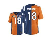 NFL Nike Denver Broncos #18 Peyton Manning Men Elite Split Broncos-Colts Orange-Navy Blue Jerseys