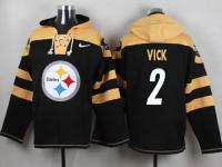NFL Pittsburgh Steelers (WR) #2 Michael Vick Men Black Pullover Hoodie