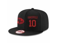 NFL San Francisco 49ers #10 Jimmy Garoppolo Stitched Snapback Adjustable Player Rush Hat - Black-Red