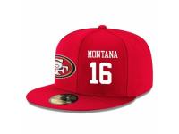 NFL San Francisco 49ers #16 Joe Montana Snapback Adjustable Player Hat - Red White
